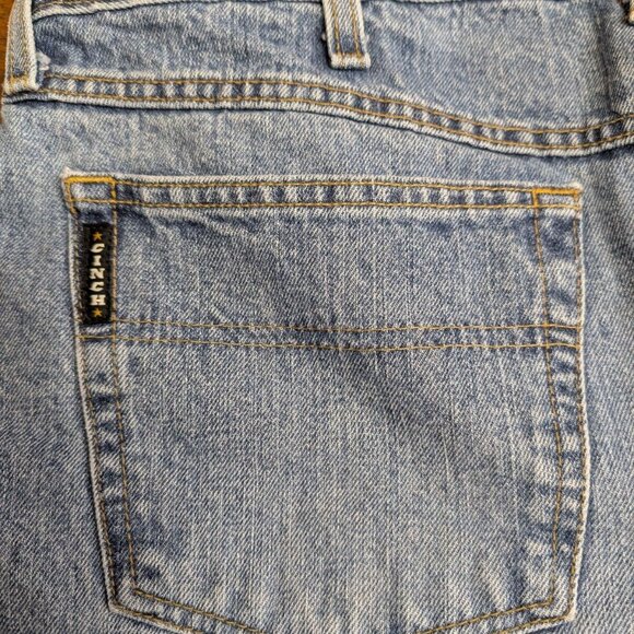 Cinch Black Label Jeans Mens 38x32 Blue Denim Light Wash Western Cowboy Loose - Picture 14 of 15